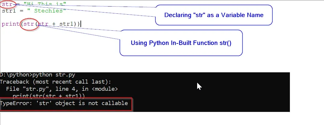 TypeError: 'str' object is not callable in Python
