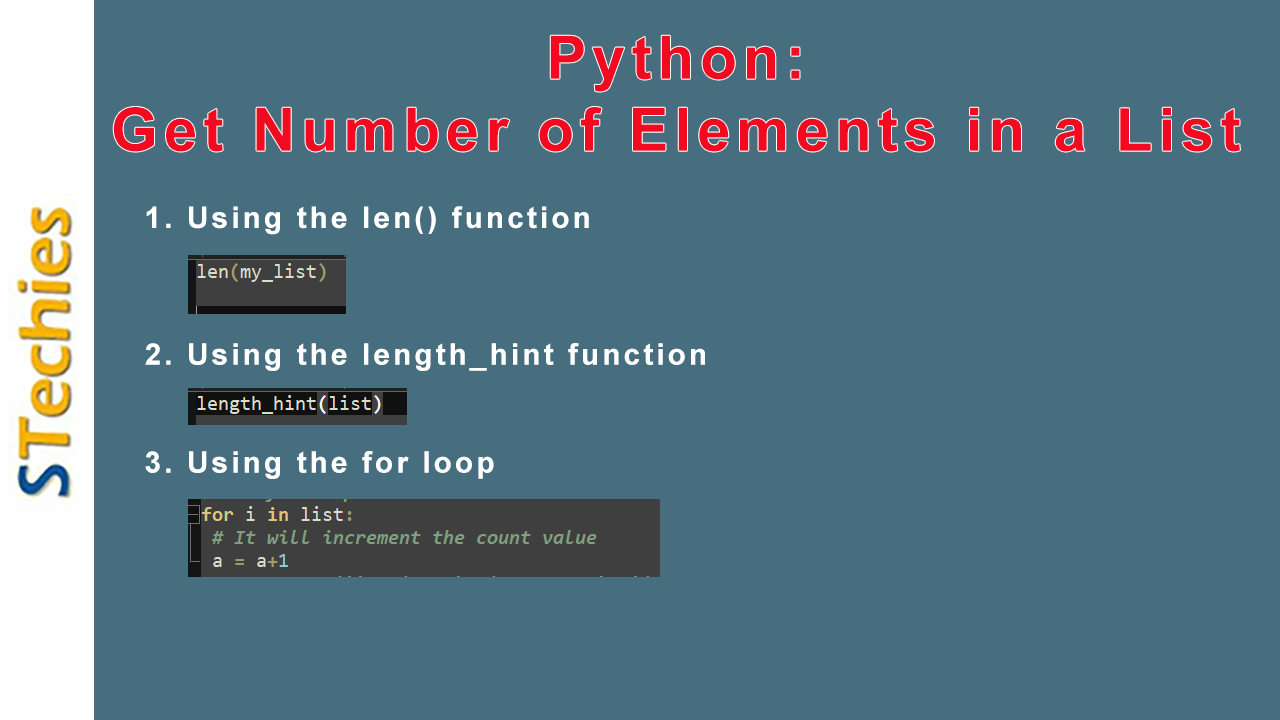 How Get Number of Elements in a List in Python