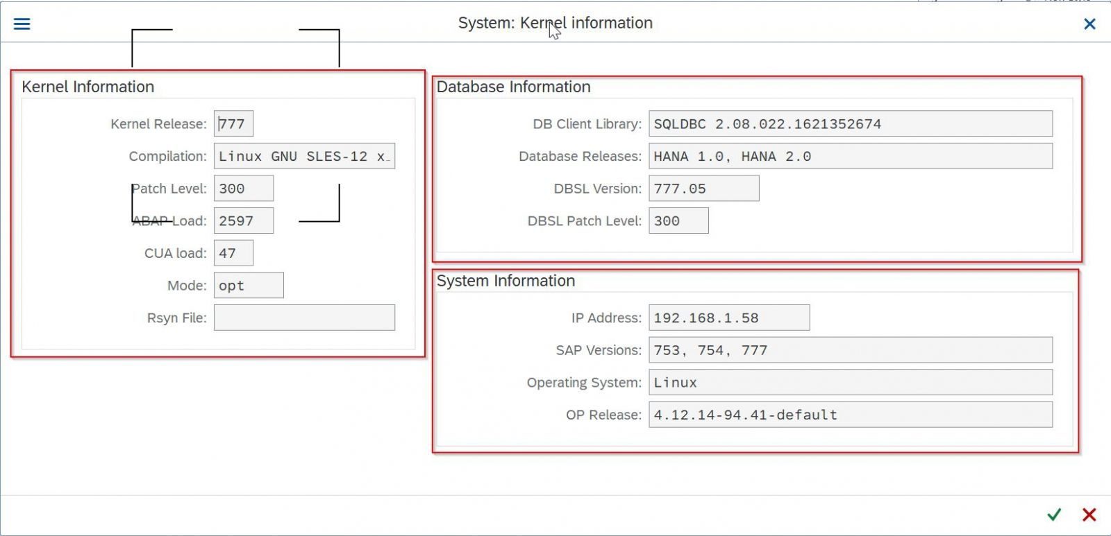 System Kernel Information