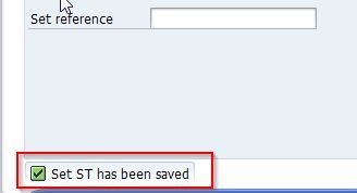 Set ST has been saved
