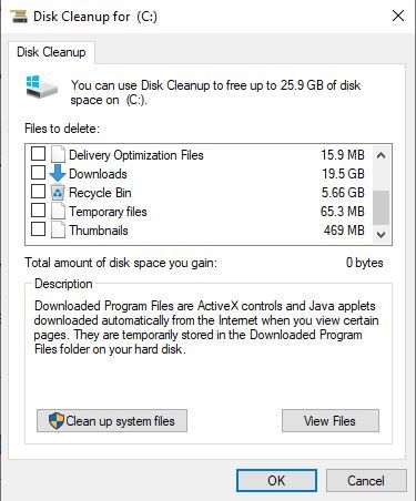 Delete Backup Files in Windows 10