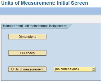 sap iso unit of measure is not assigned