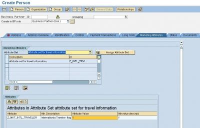 SAP CRM Marketing Attributes Assigning the attributes to the BP