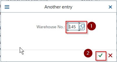 Warehouse number