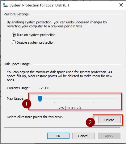 Delete Backup Files in Windows 10