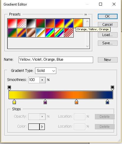 Gradient Editor in Photoshop