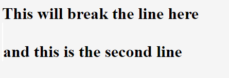 Create a line break in HTML