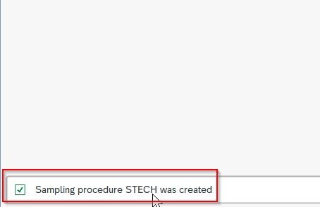 Sampling Procedure Created