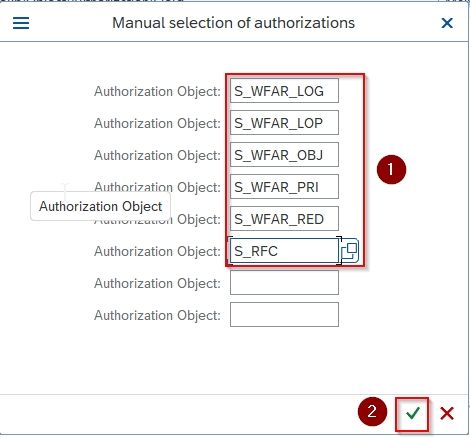 Authorization object