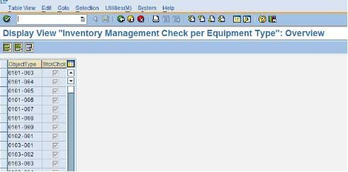 Inventory Management Check Per Equipment