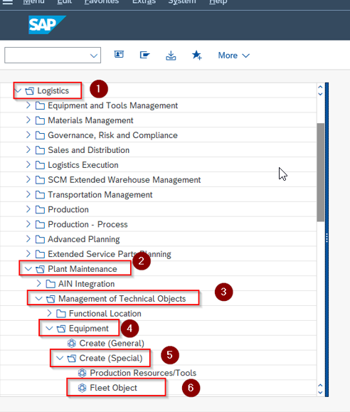 SAP menu Path