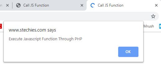 How to call a JavaScript function from PHP