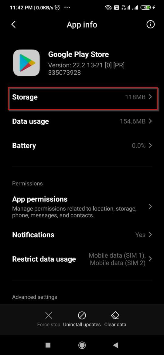 Clear Google Play Store App Data