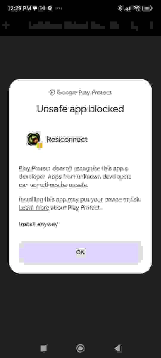 Play Protect doesn't recognize this app's developer