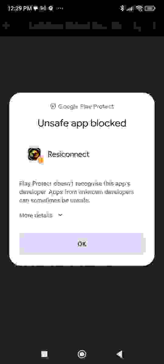 Play Protect doesn't recognize this app's developer