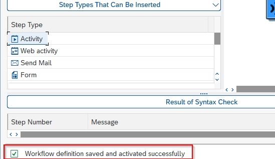 Workflow Definition Saved and Activated