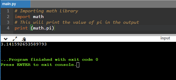 How to use pi in Python