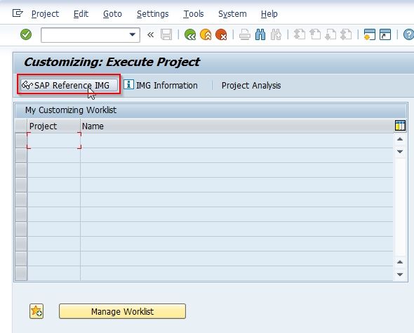 SAP Reference IMG