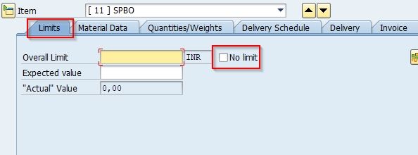 sap blanket po account assignment