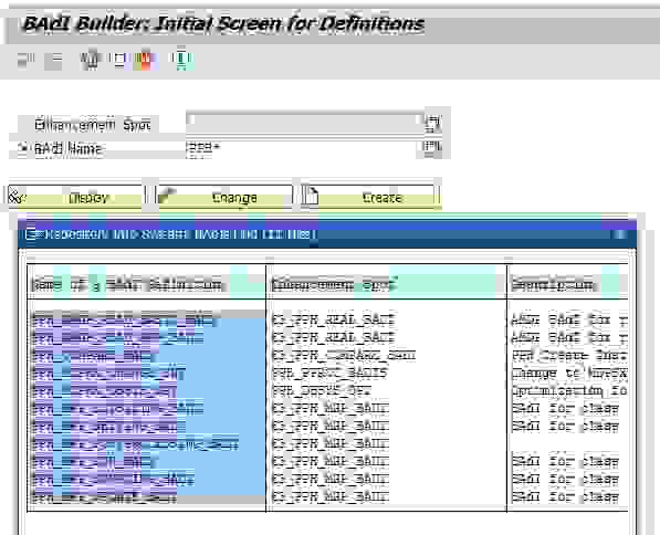 How to find PP User Exits and BADIs