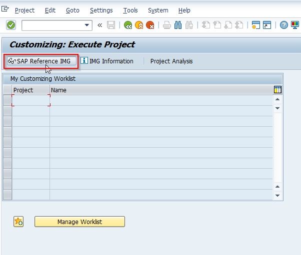 SAP Reference IMG