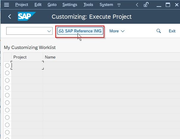 SAP Reference IMG