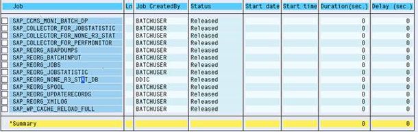 SAP jobs for BW systems