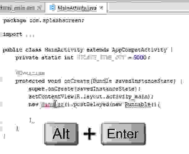 Splash Screen in Android Studio Example