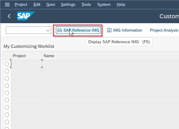 SAP Reference Img