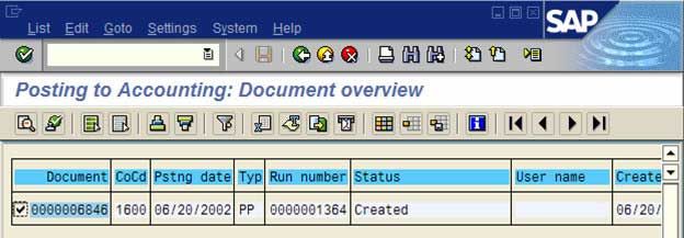 Posting to Accounting: Document Overview