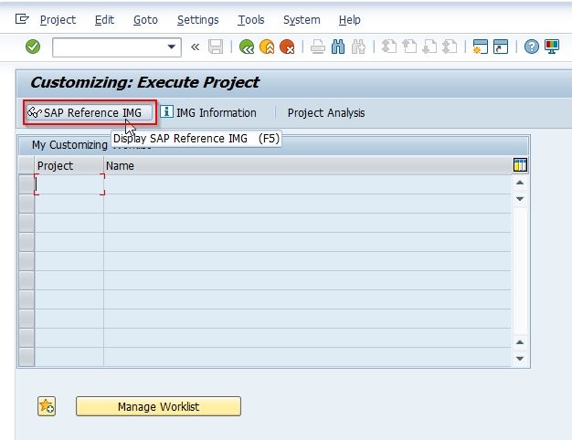 SAP Reference IMG