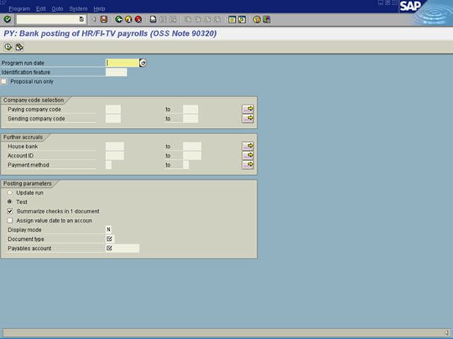 Bank Posting of HR FI TV Payrolls
