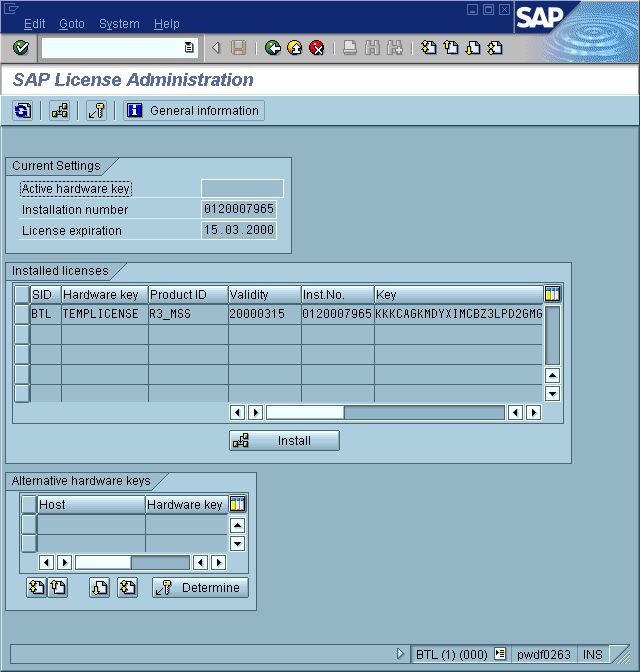 SAP licence Administration SLICENSE