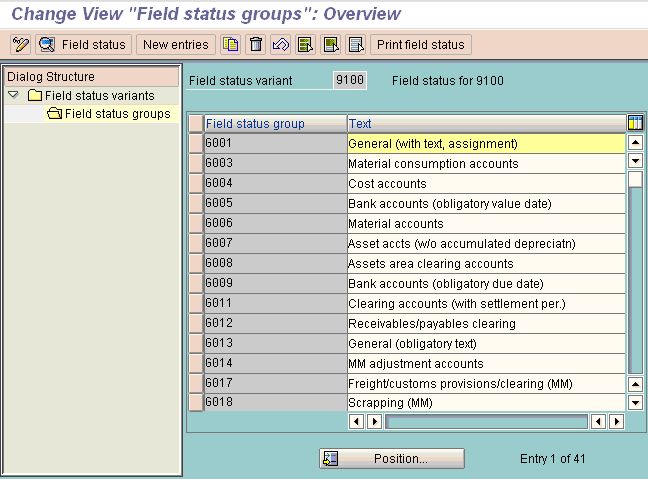 Change the Field Status Variant of the Asset G/L Accounts