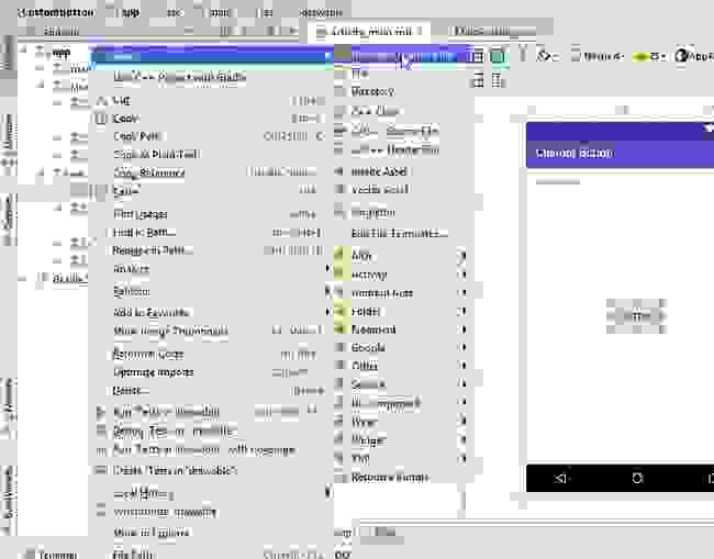 how to make a button in a fragment intent android studio