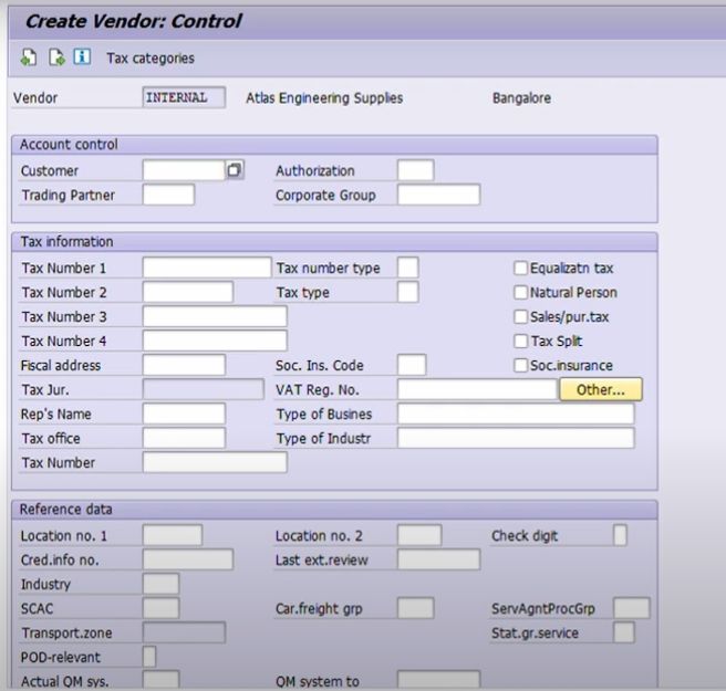 Create Vendor Control