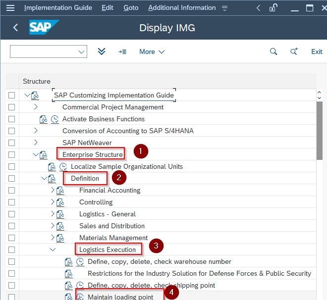 SAP menu