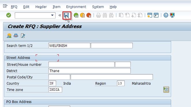 account assignment in rfq sap