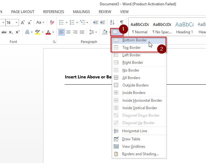 How To Add Line Under Heading In Word