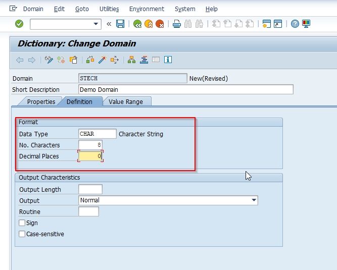 How to Create a Domain in SAP 