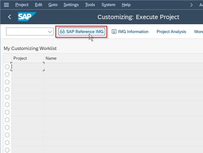 SAP Reference IMG
