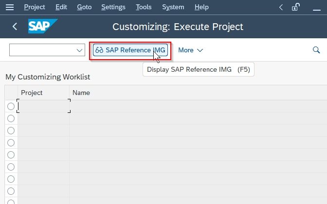 SAP Reference IMG
