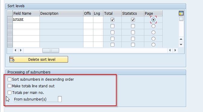 Processing of subnumbers