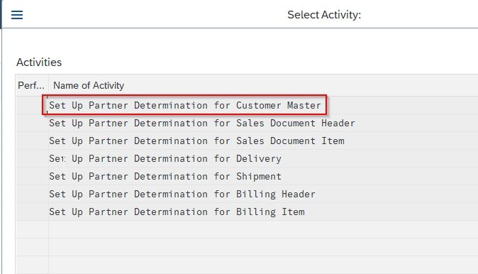 Set up partner function