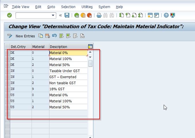 sap tax indicator for account assignment