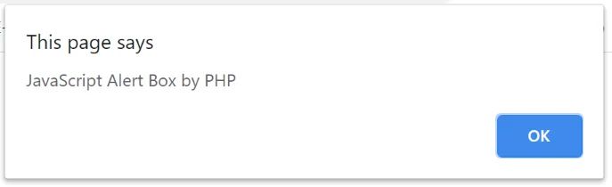 php alert box