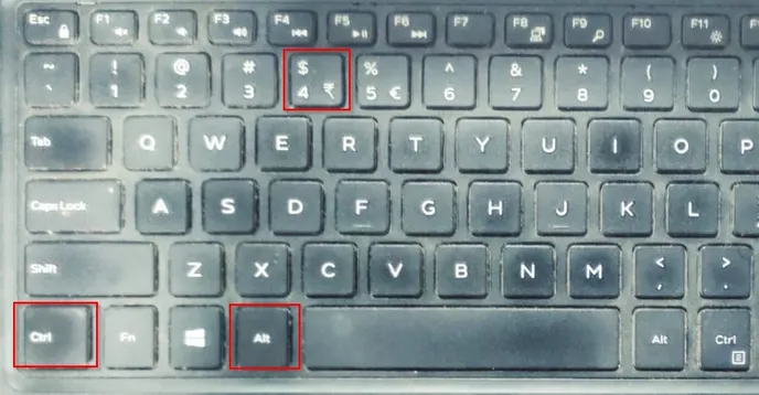 Insert Rupee Symbol by Keyboard Shortcut Keys