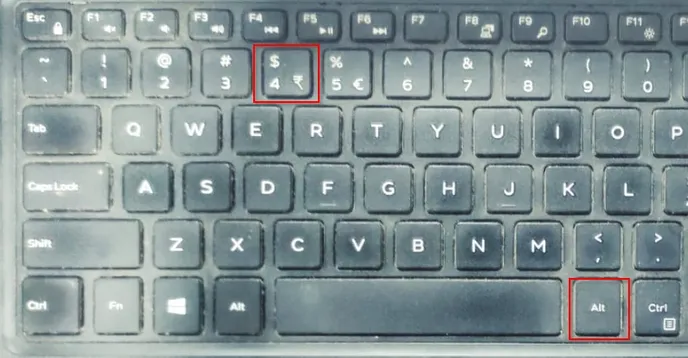 Insert Rupee Symbol by Keyboard Shortcut Keys