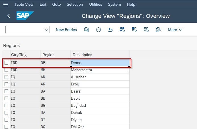 New Region created