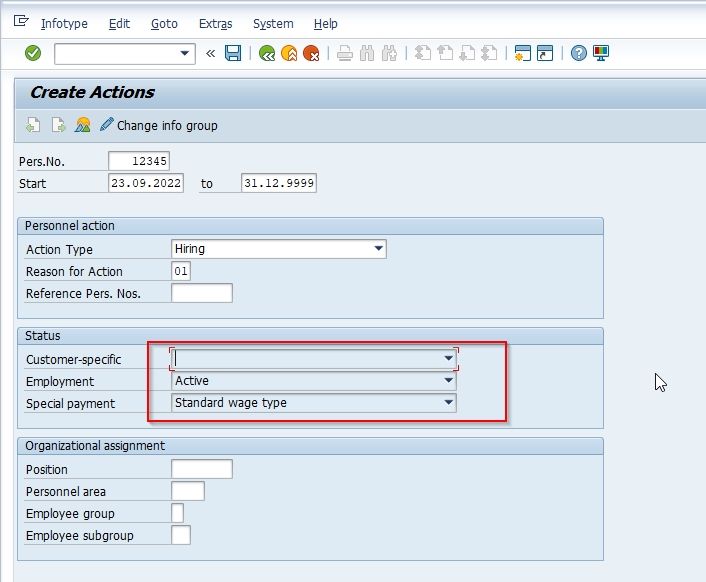 SAP PA40: Personnel Action